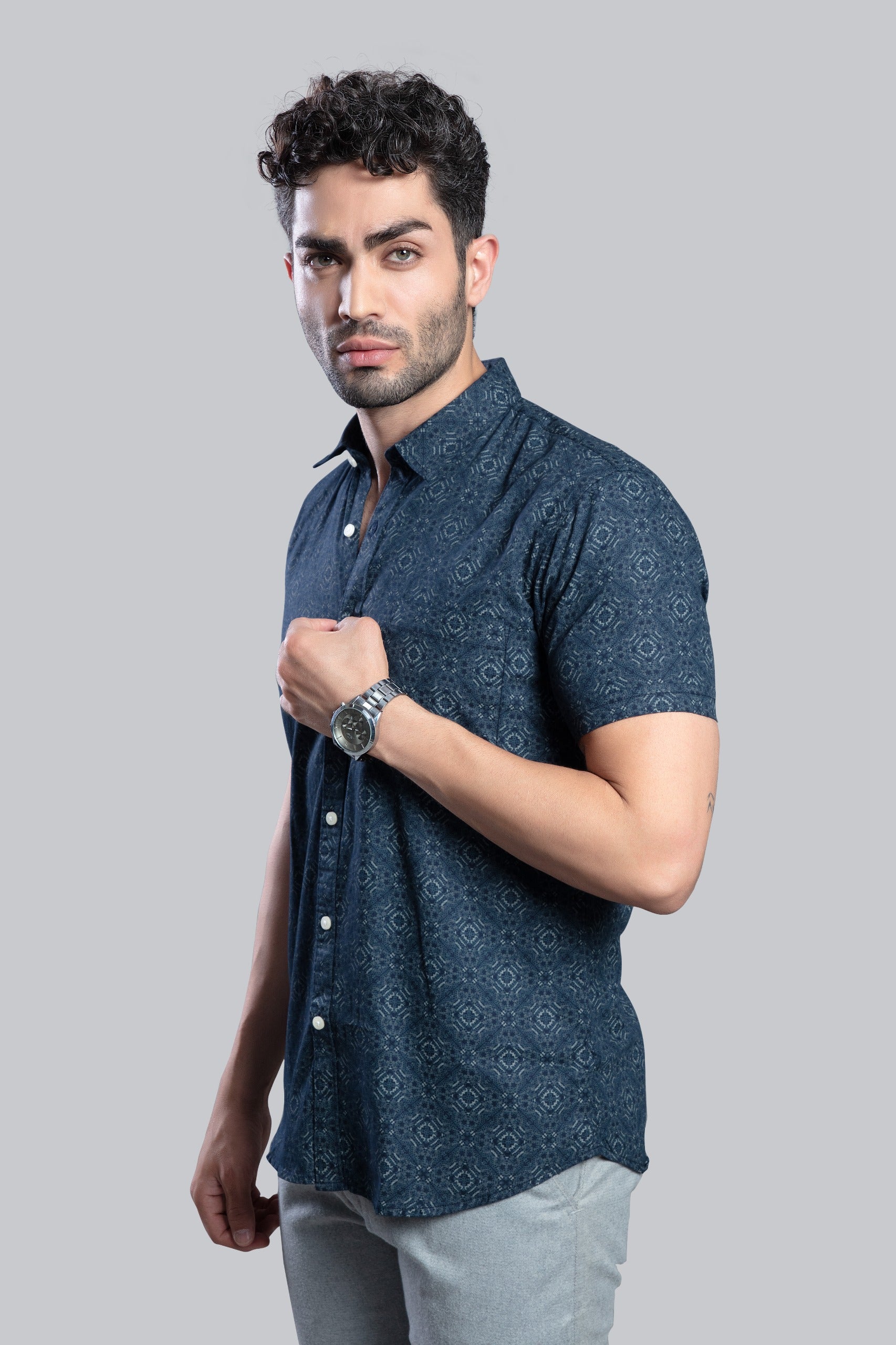 Classic Blue Print Shirt – COLTIN