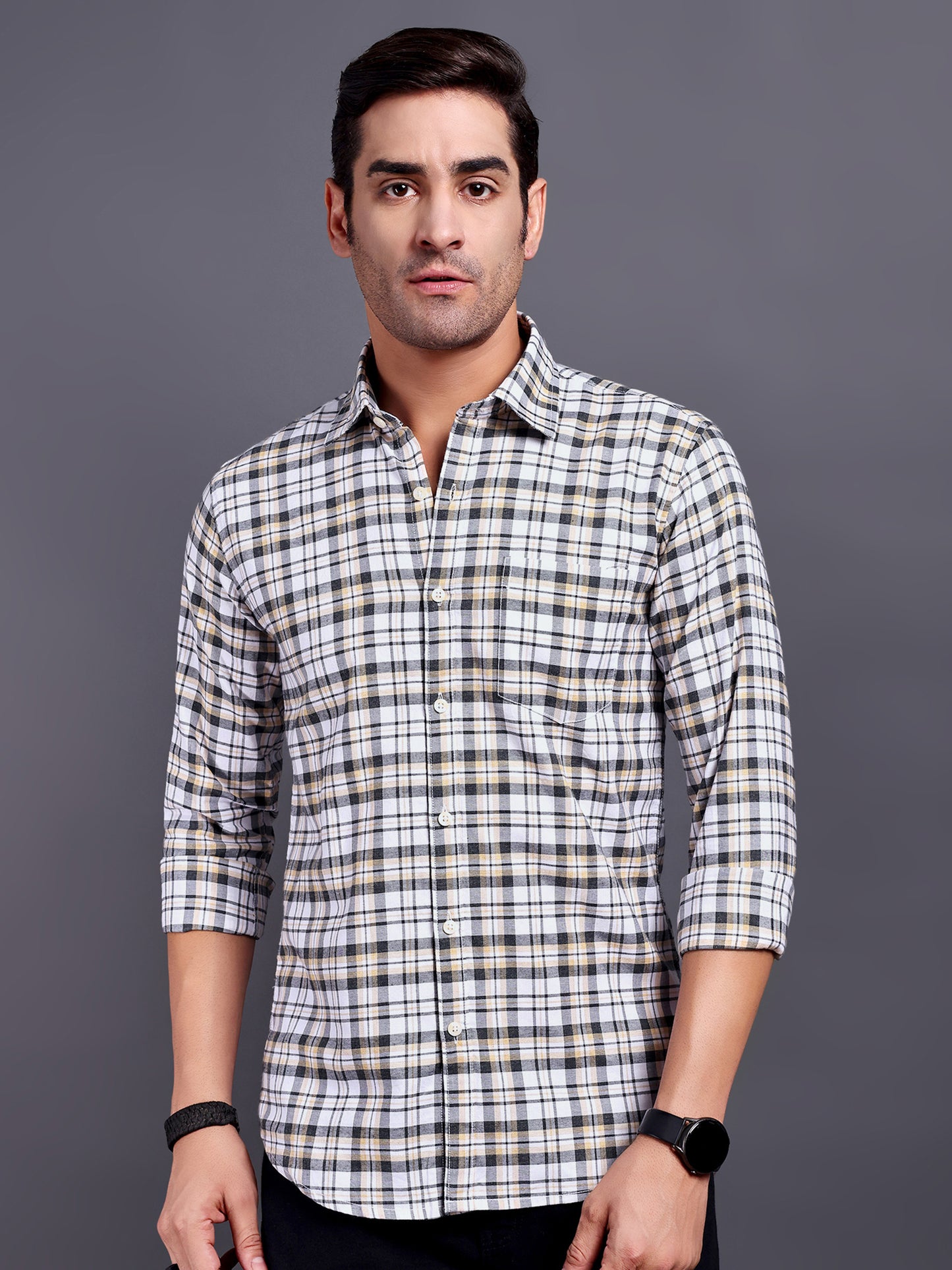 Oxford Melange Checked Shirts