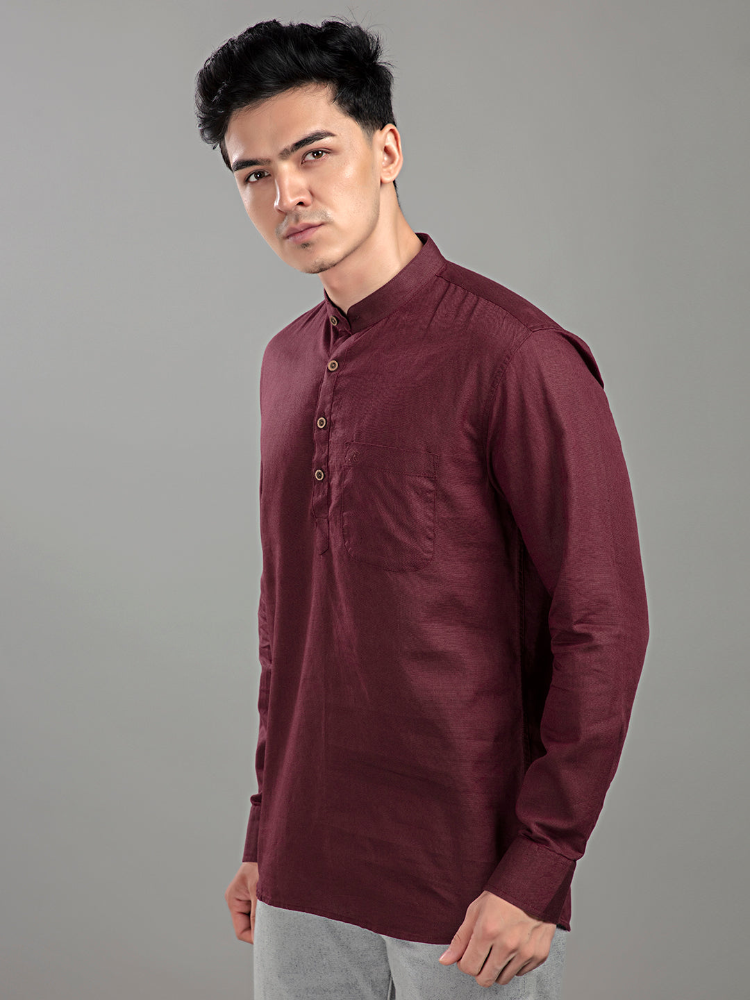 Mcbook Linen Blend Short Kurta