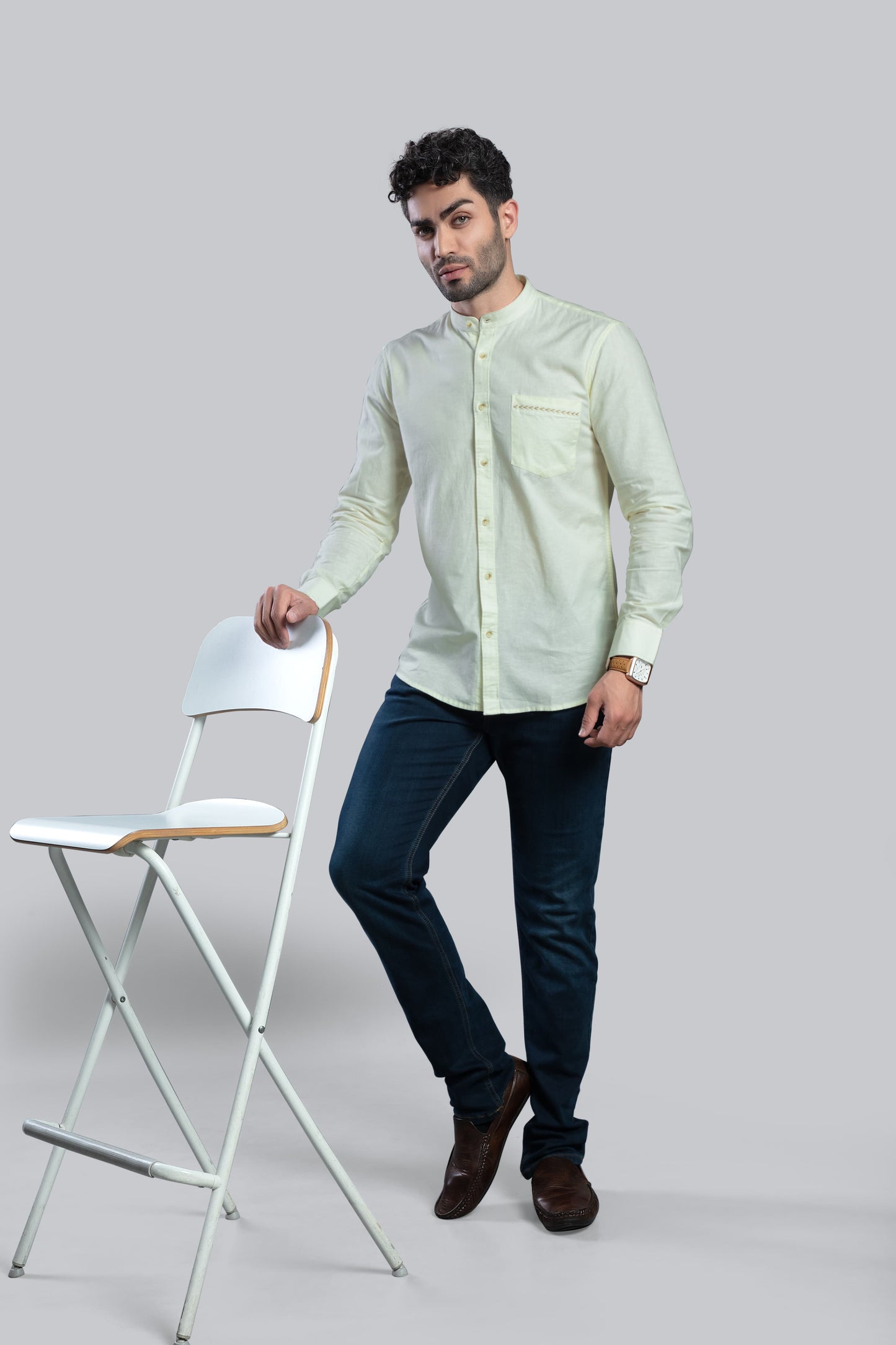 Dreamy Stylish Linen Shirt-Lime