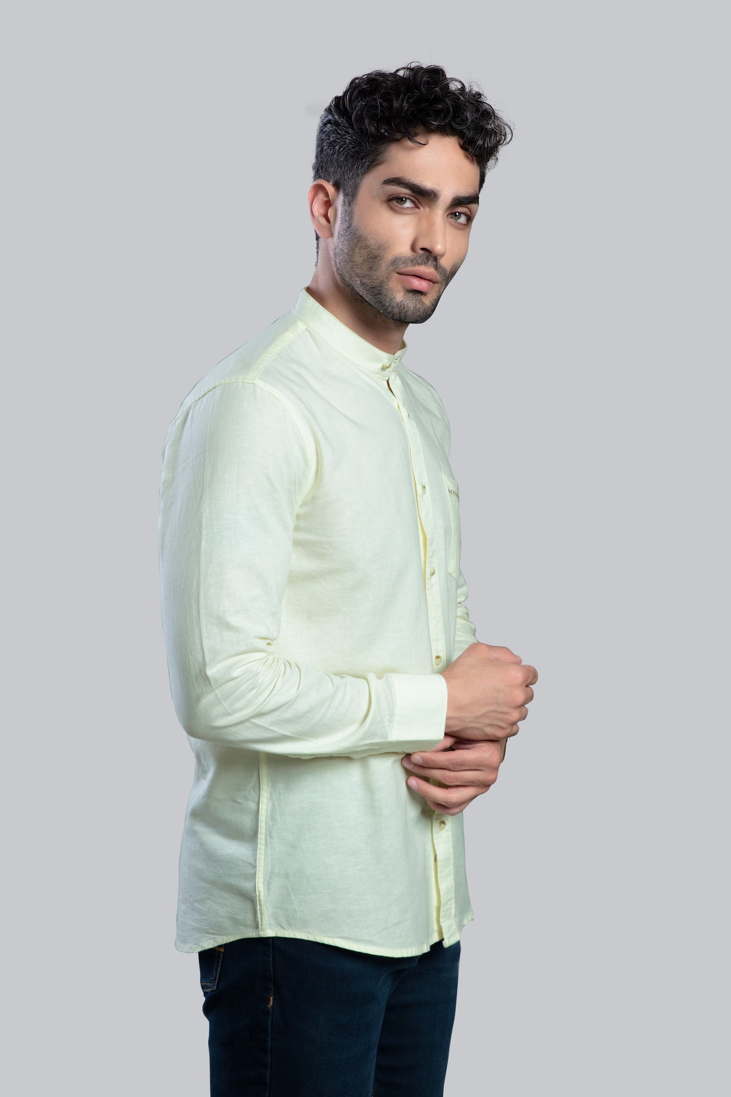 Dreamy Stylish Linen Shirt-Lime