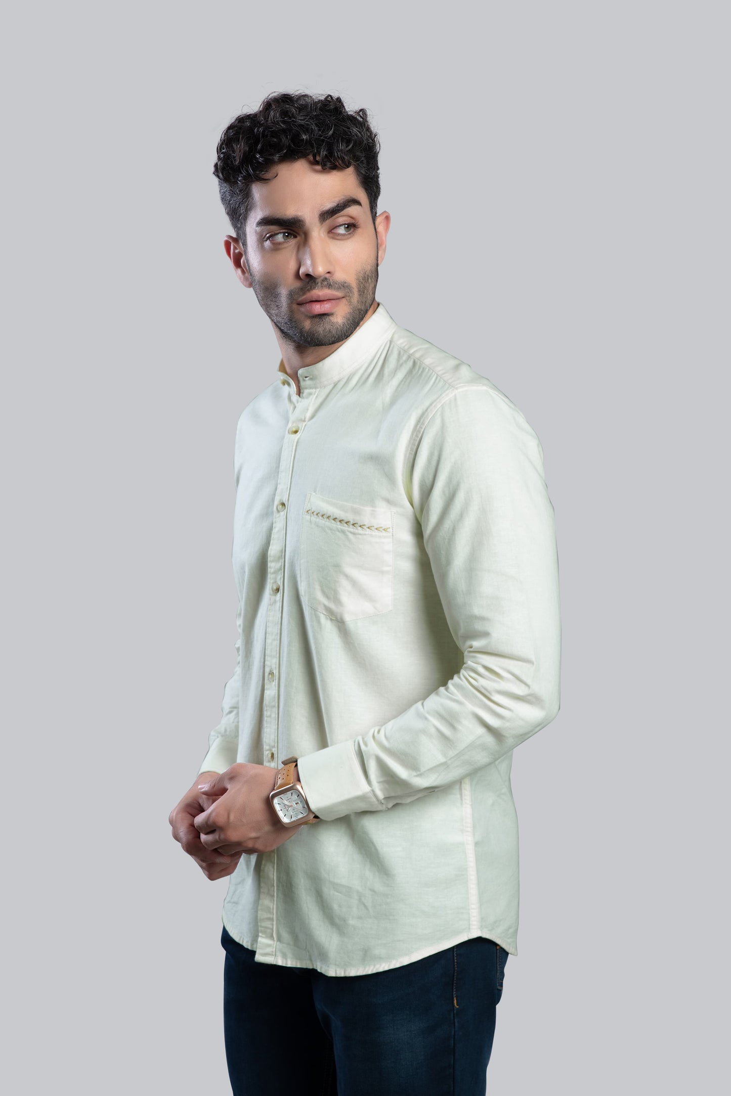 Dreamy Stylish Linen Shirt-Lime