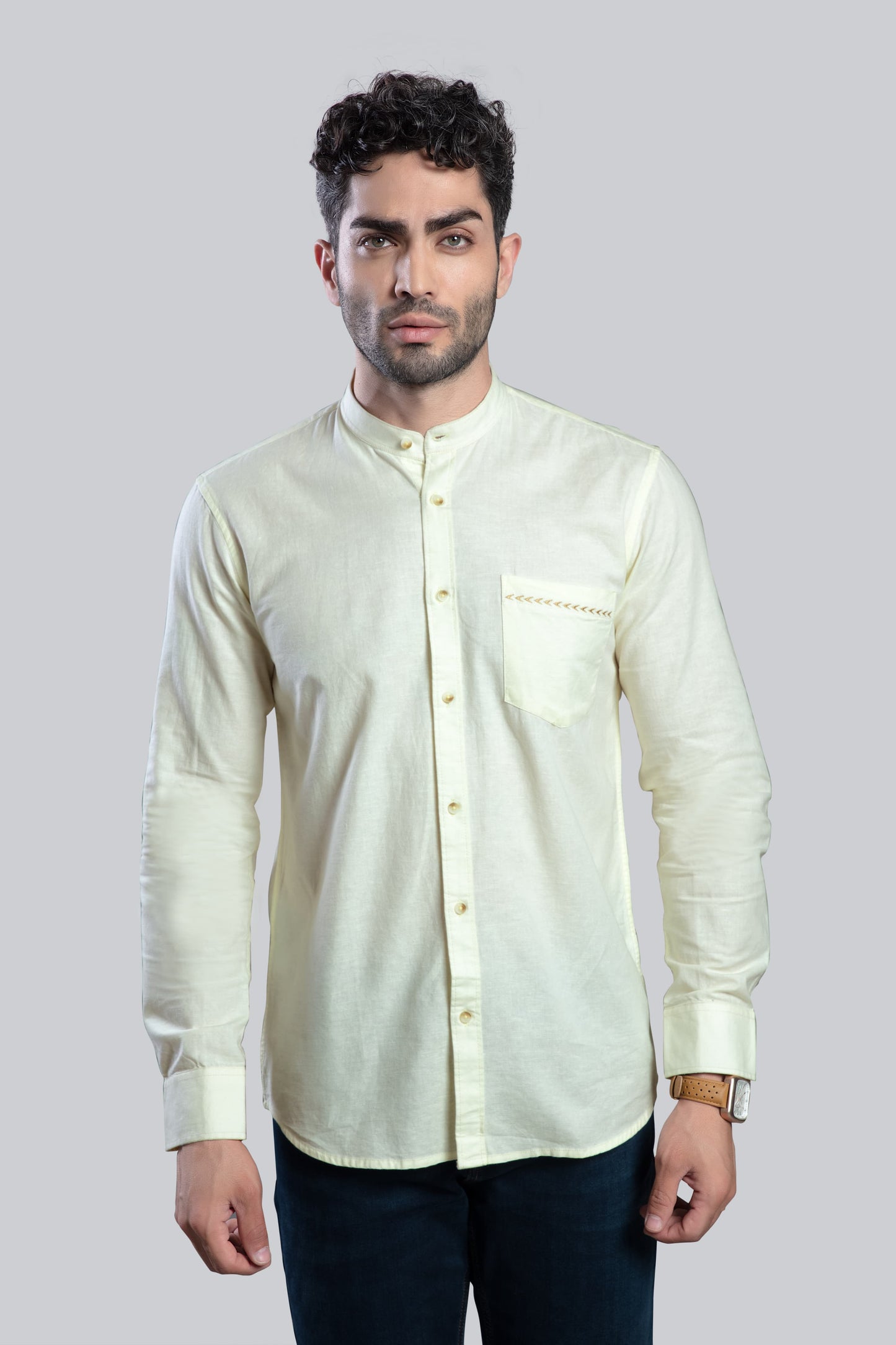 Dreamy Stylish Linen Shirt-Lime