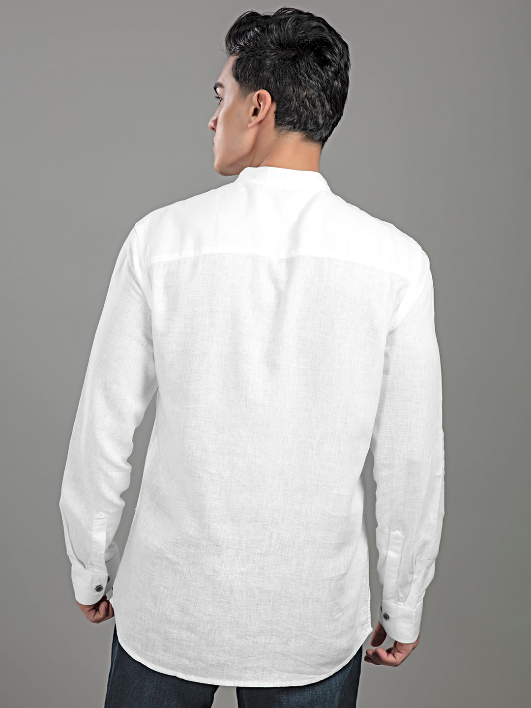 Linen White Short Kurta